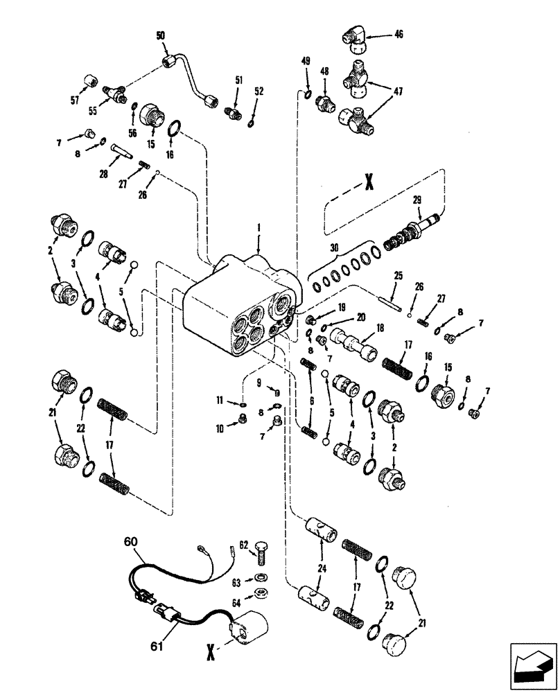 Схема запчастей Case IH 2577 - (35.200.08) - VALVE, SELECTOR CONTROL - POWER GUIDE AXLE - CORN AND GRAIN COMBINE (35) - HYDRAULIC SYSTEMS