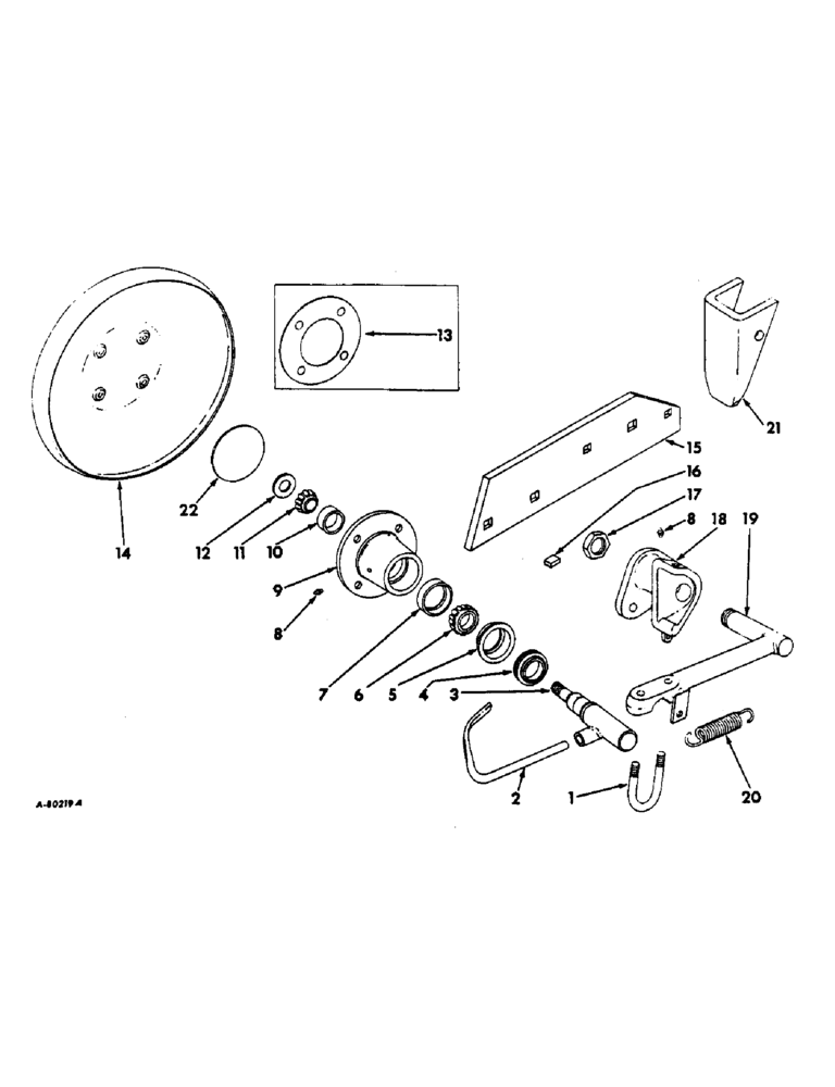 Схема запчастей Case IH 215 - (R-12) - REAR FURROW STEEL WHEEL UNIT SPRING LOADED, 64 AND SINCE, PRODUCT GRAPHICS 