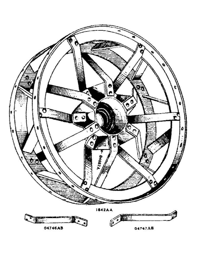 Схема запчастей Case IH D-SERIES - (078) - OPEN TYPE REAR WHEEL, FOR "D" TRACTOR ONLY (06) - POWER TRAIN