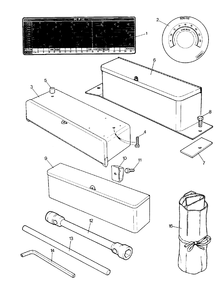 Схема запчастей Case IH 990 - (N03-1) - SERVICE PARTS, GEAR/SPEED CHARTS, 10/49 REDUCTIONS, 12-SPEED Service Parts