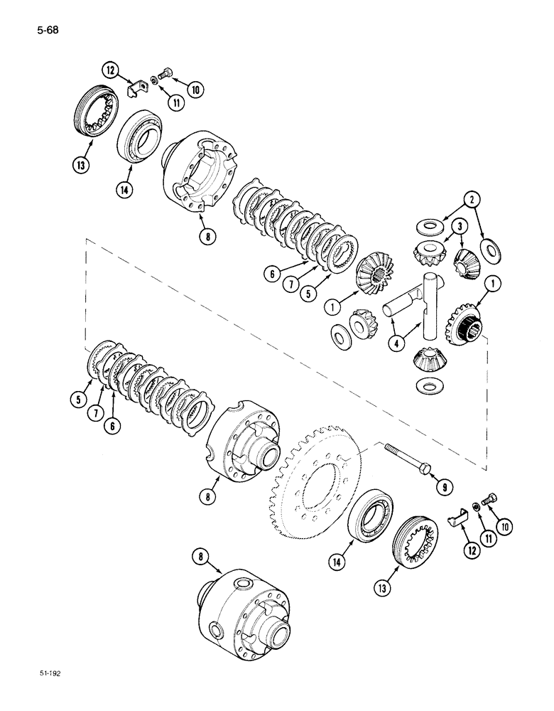 Схема запчастей Case IH 895 - (5-68) - MECHANICAL FRONT DRIVE CARRARO, DIFFERENTIAL (05) - STEERING