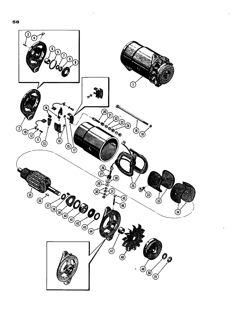 Схема запчастей Case IH 188 - (58) - A36563 GENERATOR, DIESEL ENGINE 