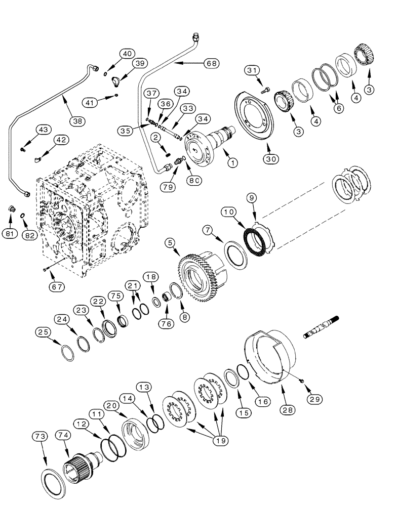 Схема запчастей Case IH MX210 - (06-28) - RANGE TRANSMISSION - MFD CLUTCH (06) - POWER TRAIN