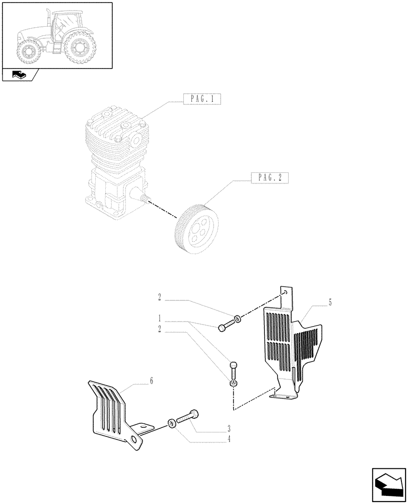 Схема запчастей Case IH PUMA 125 - (1.68.6[03]) - PNEUMATIC TRAILER BRAKE - SHIELDS (VAR.332727-332737-332739) (05) - REAR AXLE