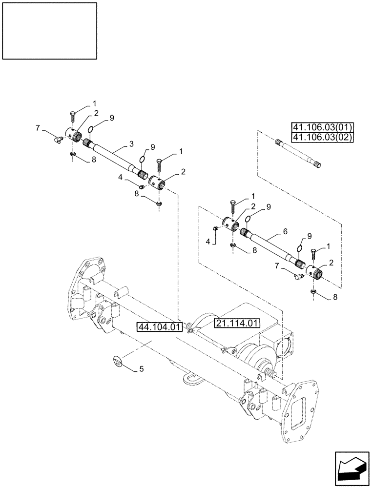 Схема запчастей Case IH 9230 - (25.151.08[02]) - HALF-SHAFTS WITHOUT EXTENSIONS - (25) - FRONT AXLE SYSTEM