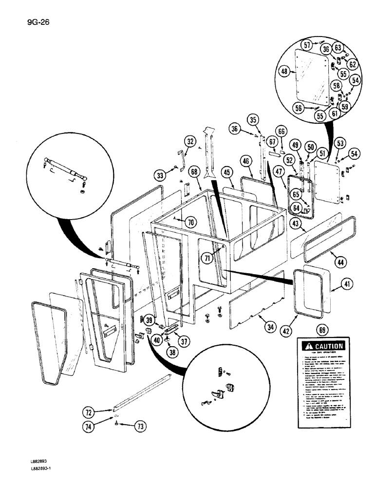 Схема запчастей Case IH 1640 - (9G-26) - OPERATORS CAB BOTTOM, (CONT) (10) - CAB & AIR CONDITIONING