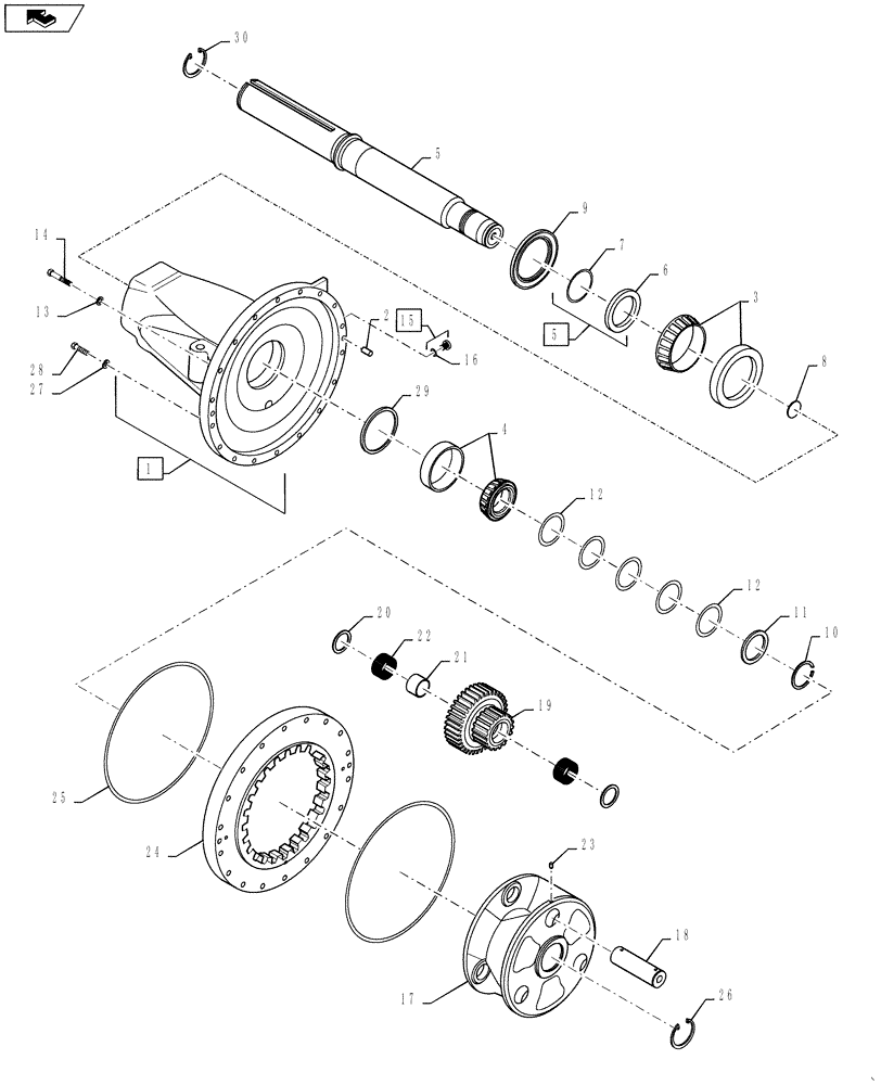 Схема запчастей Case IH STEIGER 550 - (25.100.27) - 600 SERIES AXLE - FINAL DRIVE, WHEELED TRACTOR - STEIGER 550HD & 600 (25) - FRONT AXLE SYSTEM