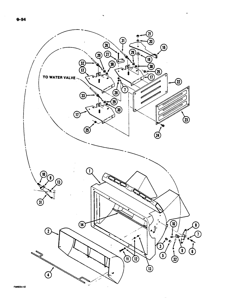 Схема запчастей Case IH 9170 - (9-094) - AIR CONDITIONING AND HEATER, CONTROLS AND AIR PLENUM, CAB (09) - CHASSIS/ATTACHMENTS