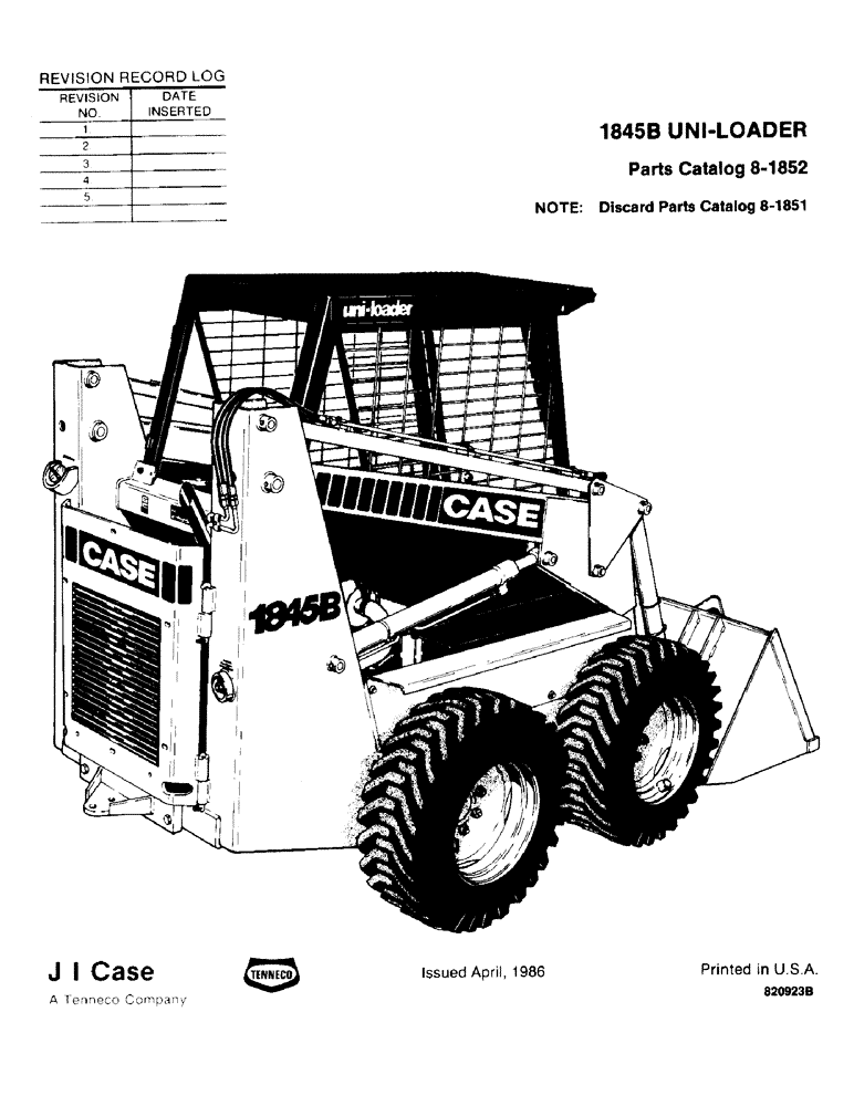 Схема запчастей Case IH 1845B - (001) - REVISION RECORD LOG (00) - PICTORIAL INDEX