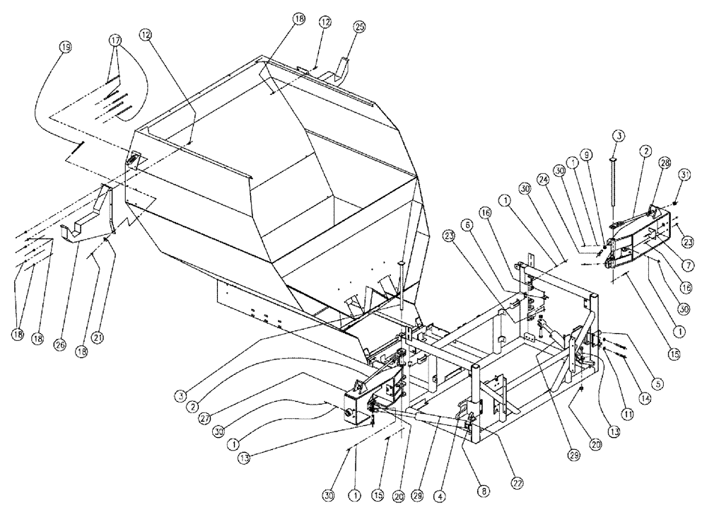 Схема запчастей Case IH 810 - (04-001) - BOOM FOLD PARTS, MID, 2.5" & 3", 60," BEFORE SERIAL #6700 " Boom Group