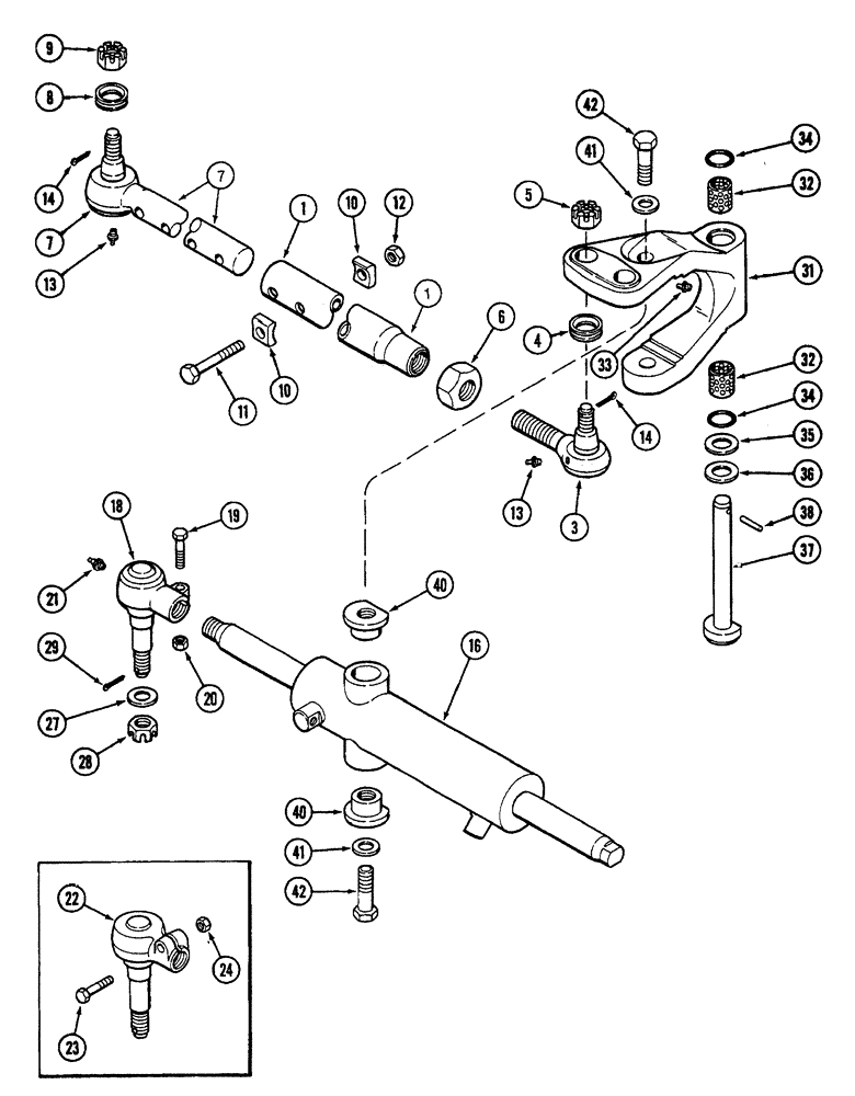 Схема запчастей Case IH 7240 - (5-030) - TIE RODS AND STEERING LINKAGE, 2-WHEEL DRIVE (05) - STEERING