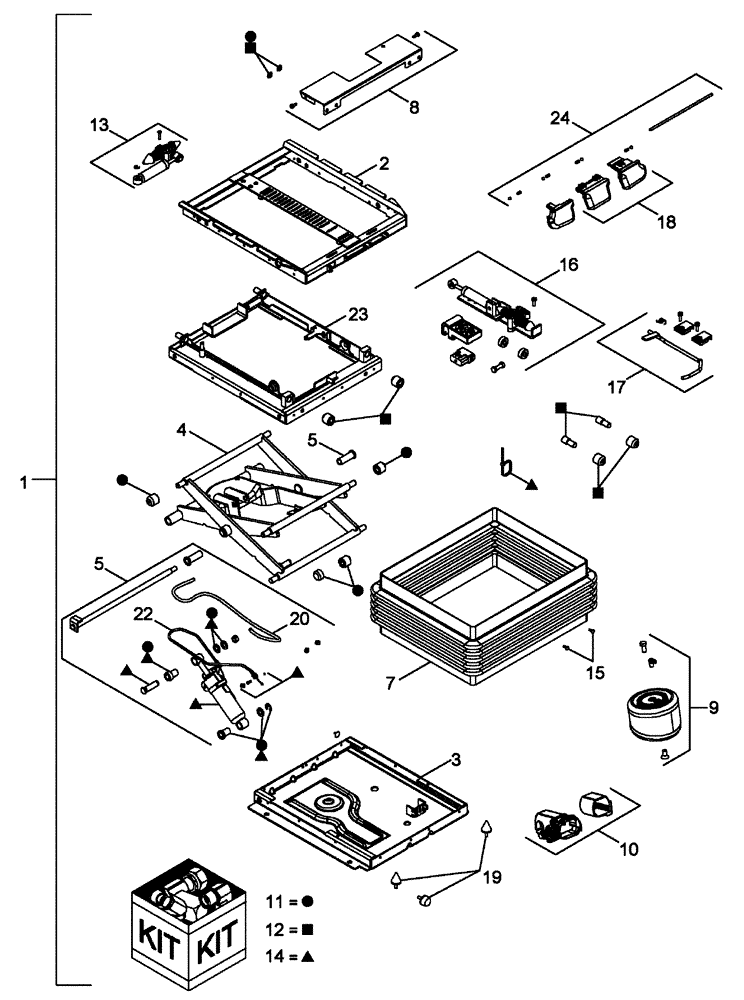 Схема запчастей Case IH TITAN 4020 - (01-042) - SUSPENSION ASSEMBLY, SEAT (10) - CAB
