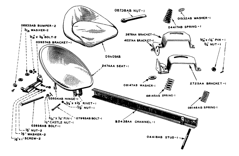 Схема запчастей Case IH LA-SERIES - (080) - OPERATORS SEAT (09) - CHASSIS