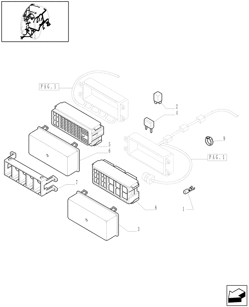 Схема запчастей Case IH MAXXUM 110 - (1.91.4/01[02]) - TRANSMISSION 16X16-24X24 - FUSEBOX (10) - OPERATORS PLATFORM/CAB