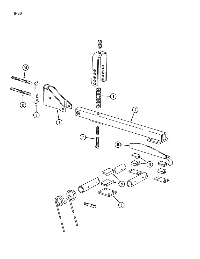 Схема запчастей Case IH 365 - (9-38) - MULCHER, TWO BAR COIL TINE (09) - CHASSIS/ATTACHMENTS