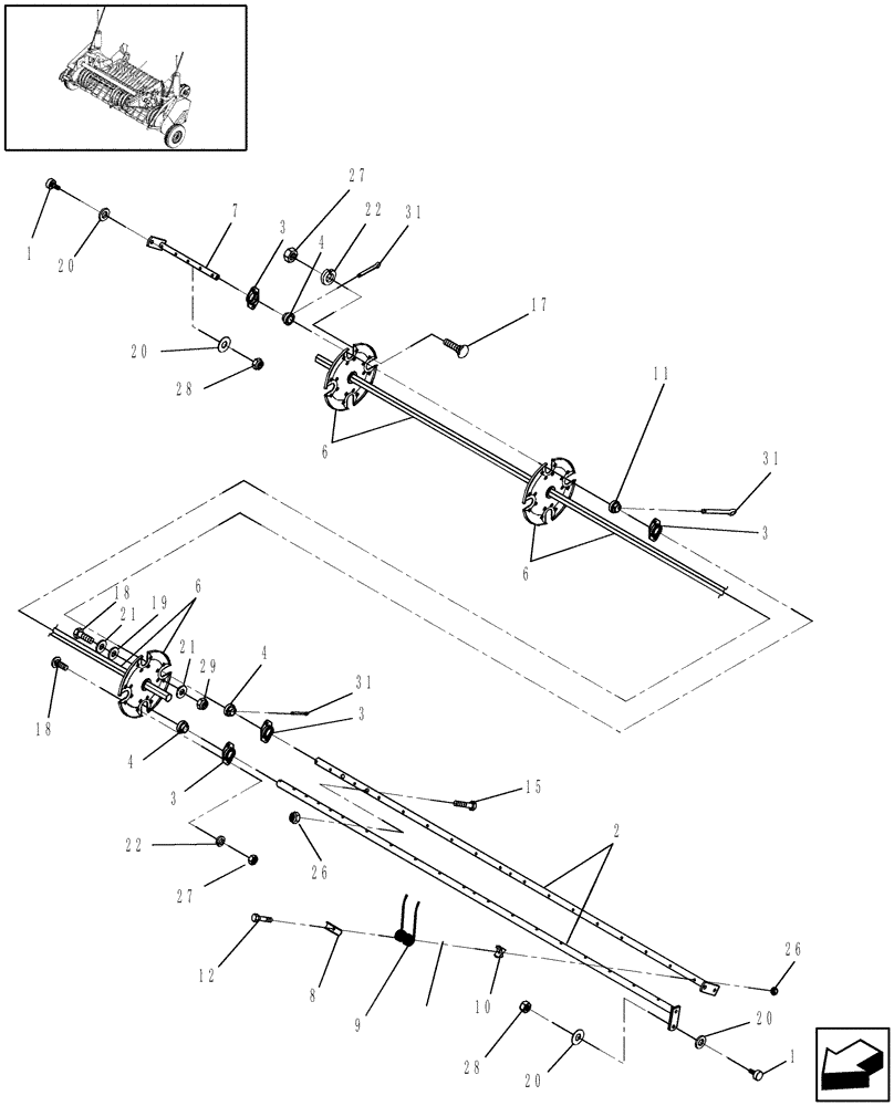 Схема запчастей Case IH RB454 - (13.431[2]) - 2M WIDE PICKUP, REEL, (2) 43" TINE BARS.....SEE FIGURE NOTE FOR SERIAL NUMBERS. (13) - FEEDER