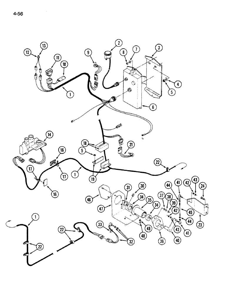 Схема запчастей Case IH 9270 - (4-56) - THREE POINT HITCH HARNESSES (04) - ELECTRICAL SYSTEMS