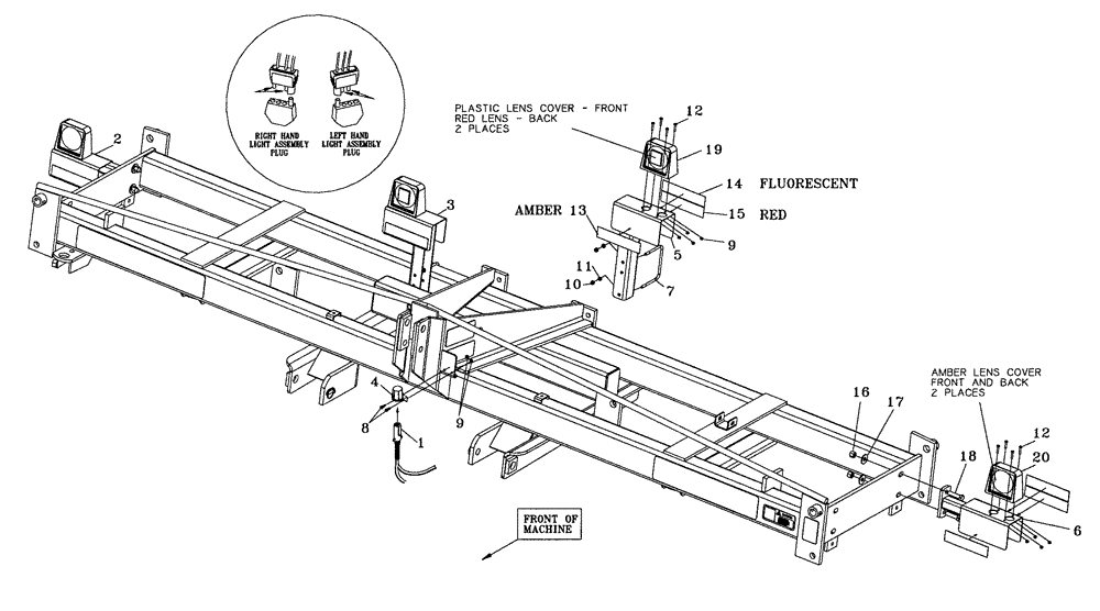 Схема запчастей Case IH 5310 - (55.404.01) - WARNING AND TAILLIGHT KIT - 6 ROW UNIT (04) - ELECTRICAL SYSTEMS