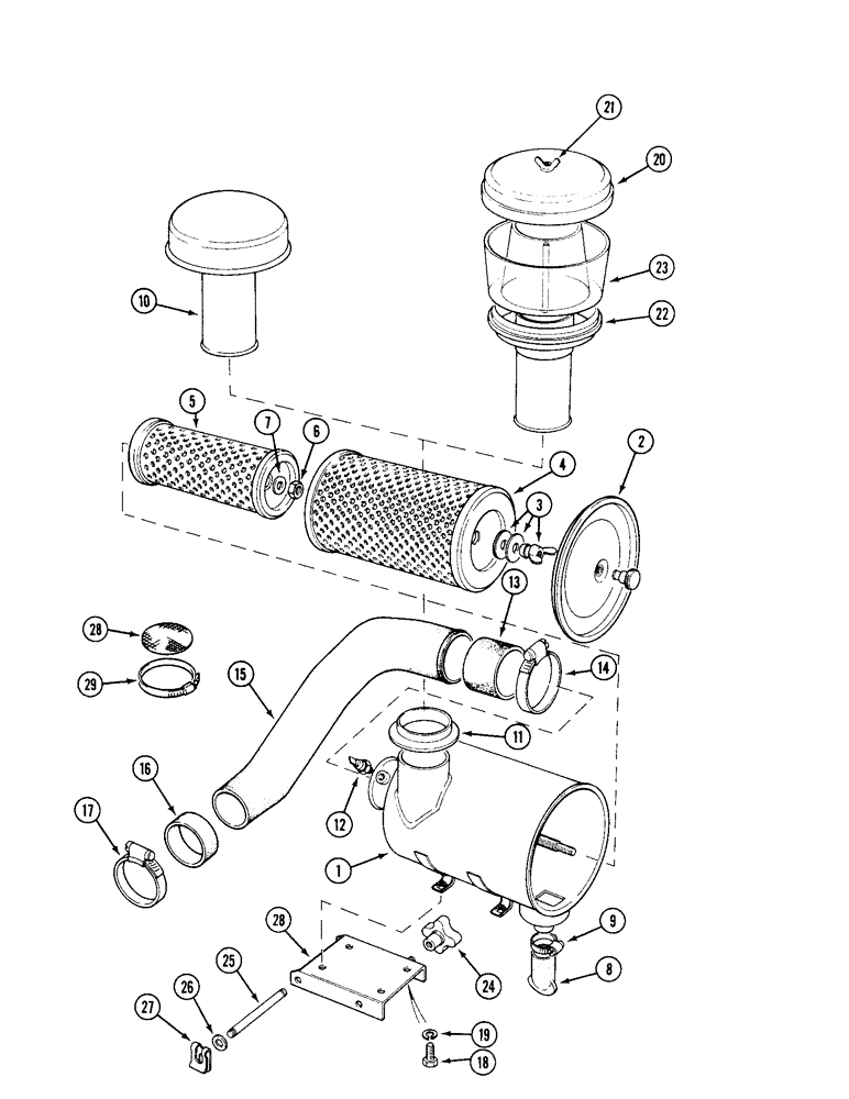 Схема запчастей Case IH 1394 - (2-06) - AIR CLEANER (02) - ENGINE