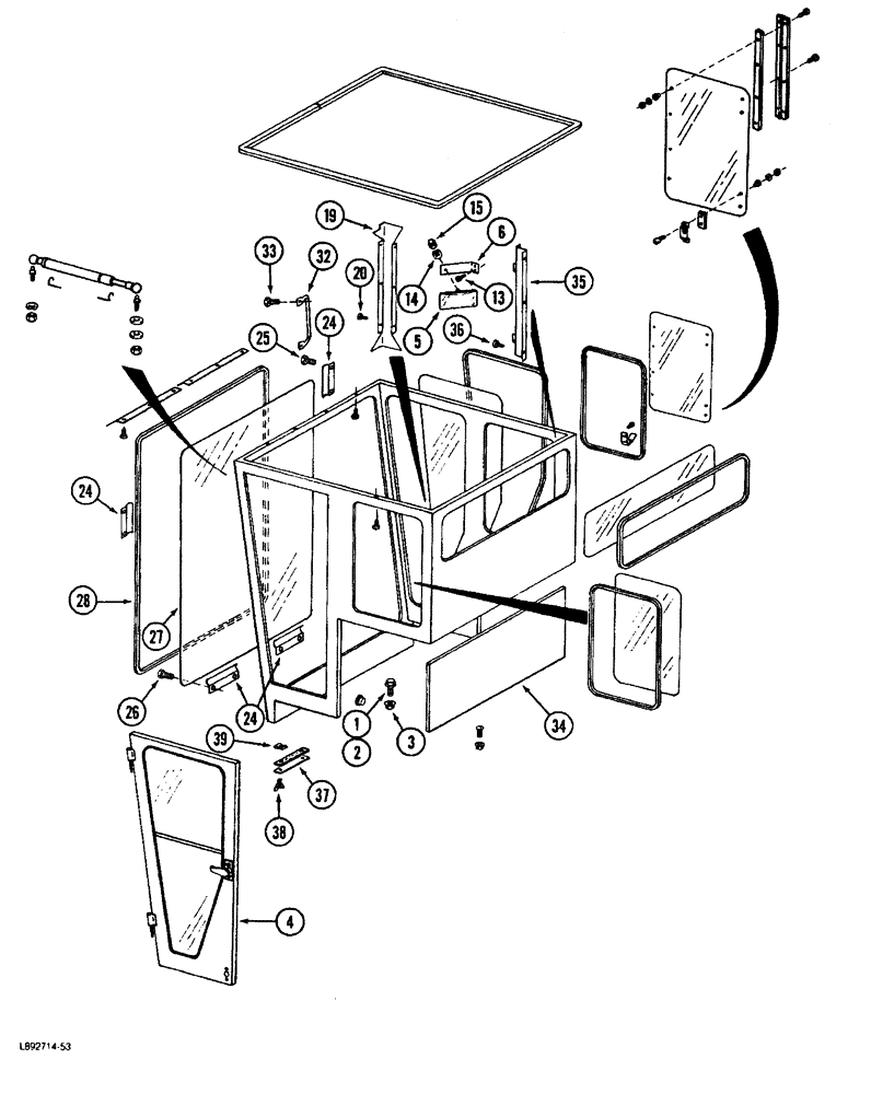 Схема запчастей Case IH 1844 - (9D-10) - CAB FRAME (10) - CAB & AIR CONDITIONING