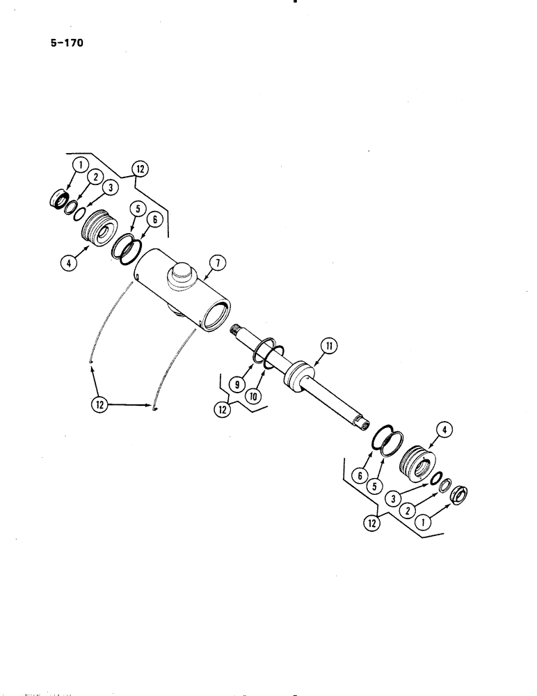 Схема запчастей Case IH 485 - (5-170) - POWER STEERING CYLINDER, 2 WHEEL DRIVE TRACTORS (05) - STEERING