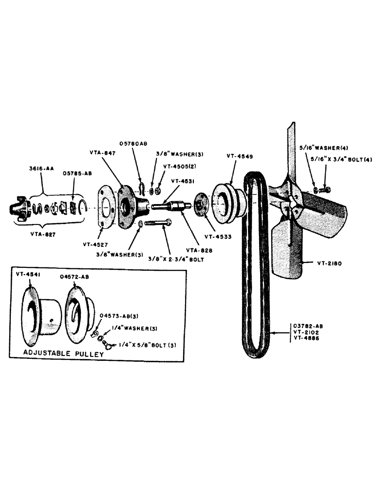 Схема запчастей Case IH VA-SERIES - (017) - WATER PUMP AND FAN, ENGINES #A4700000 THRU #72-E07778 (02) - ENGINE