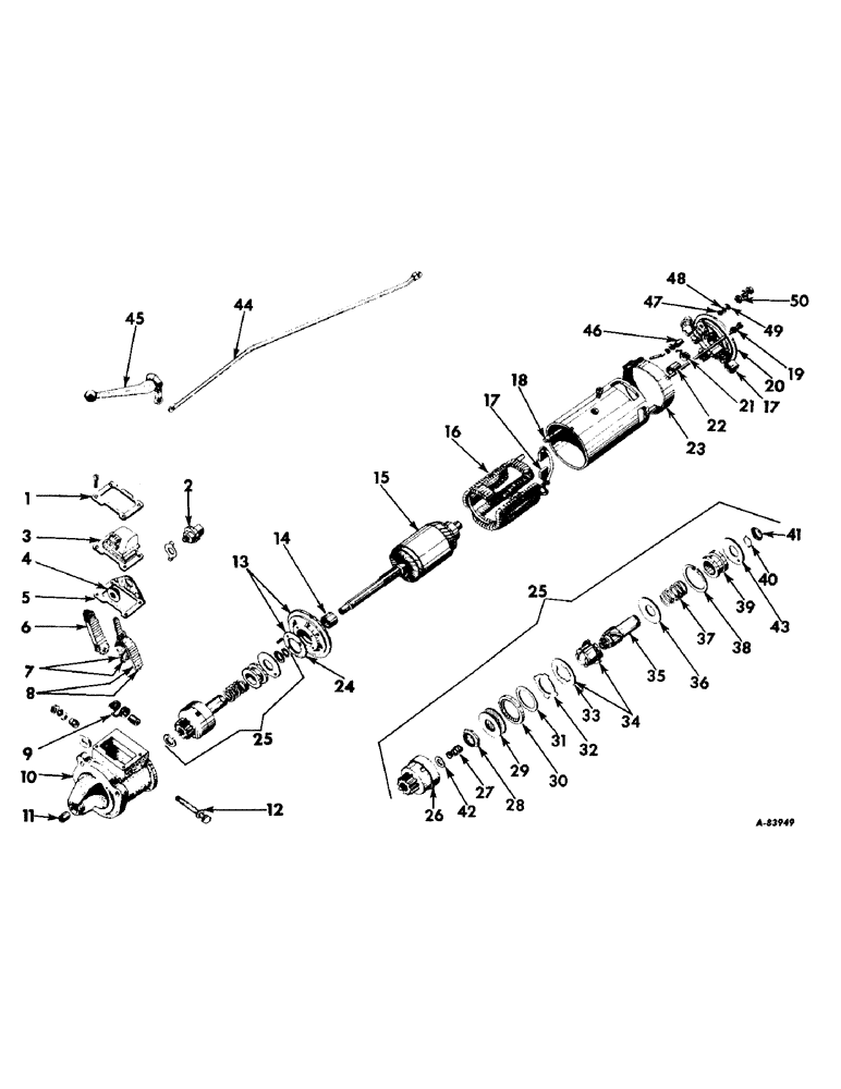 Схема запчастей Case IH B414 - (068) - ELECTRICAL SYSTEM, CRANKING MOTOR, DIESEL ENGINE TRACTORS (06) - ELECTRICAL SYSTEMS