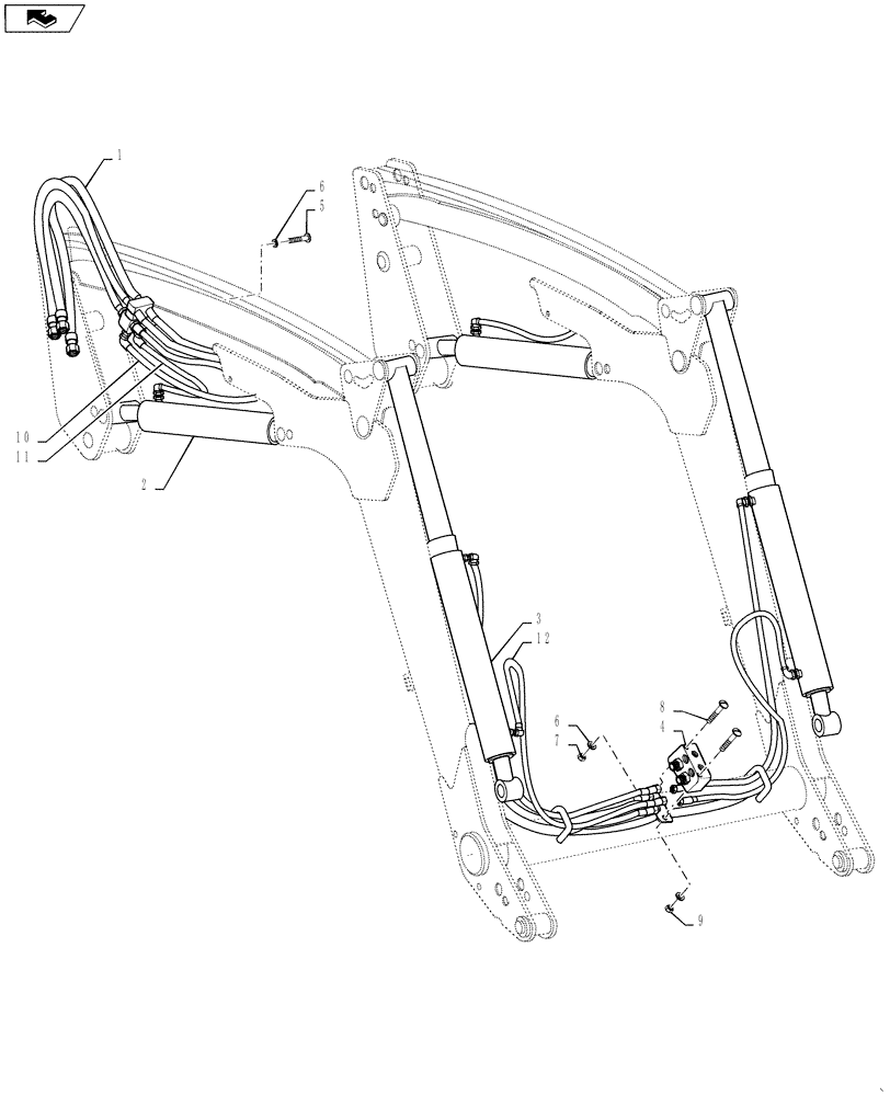 Схема запчастей Case IH L550 - (35.204.01[01]) - HYDRAULICS, L550 MSL (35) - HYDRAULIC SYSTEMS