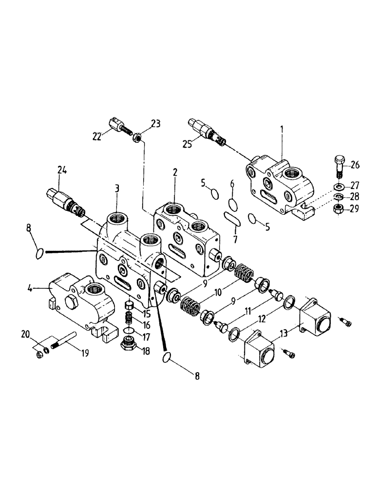 Схема запчастей Case IH 7700 - (B05-08) - HYDRAULIC RACINE VALVE Hydraulic Components & Circuits