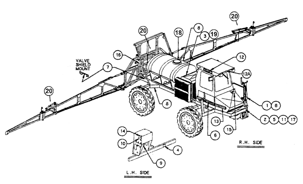 Схема запчастей Case IH PATRIOT II - (10-001) - DECALS - EXTERIOR, 24354 COMPLETE SET (13) - DECALS