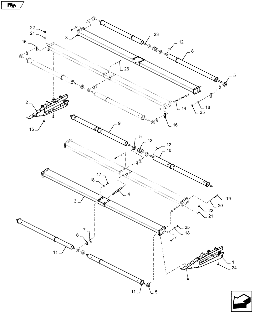 Схема запчастей Case IH 3016 - (60.220.03) - PICKUP FRAME, 15 HEADERS (60) - PRODUCT FEEDING