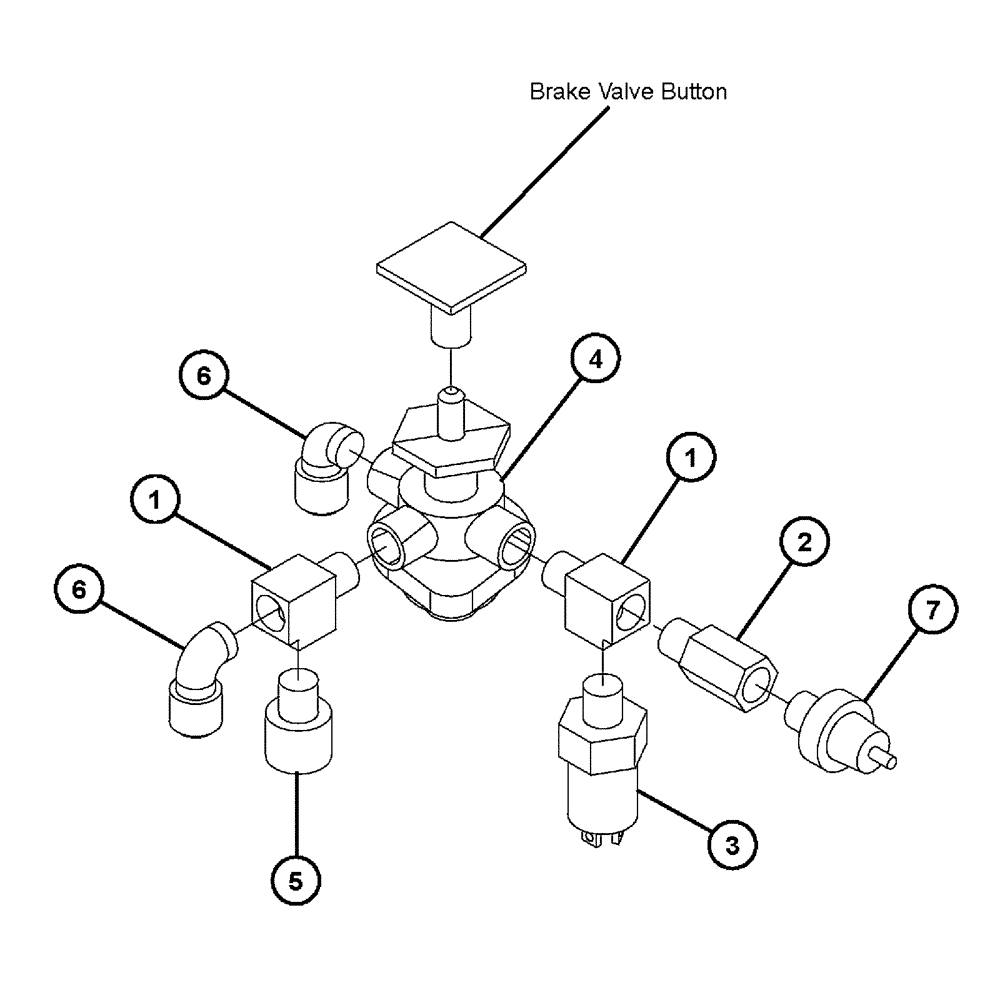 Схема запчастей Case IH FLX3300B - (07-006) - PARKING BRAKE VALVE GROUP Pneumatics