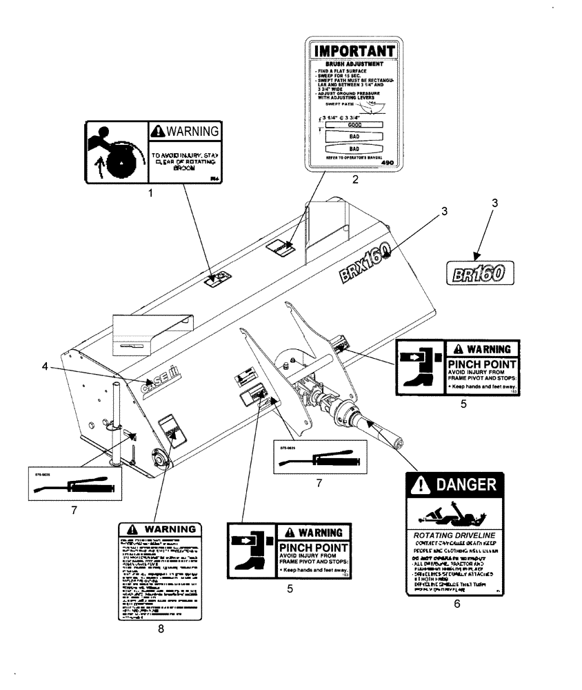 Схема запчастей Case IH BR160 - (236) - DECALS - ENGLISH 