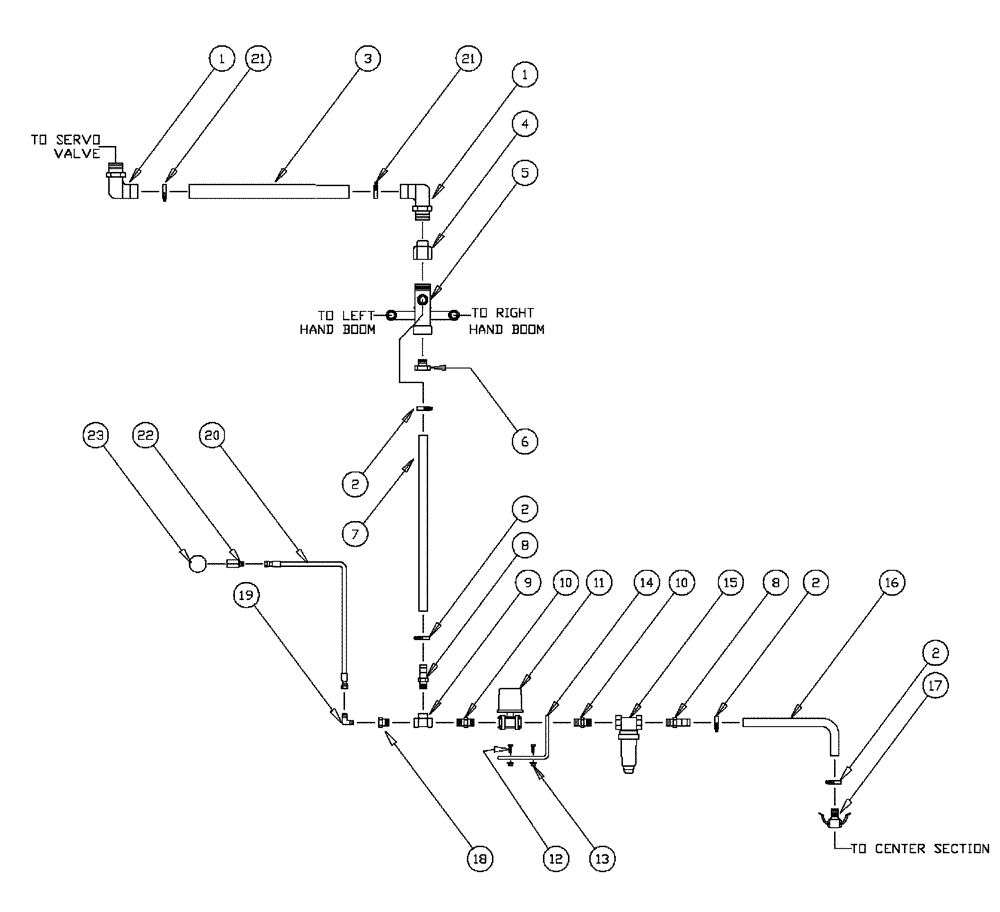 Схема запчастей Case IH PATRIOT NT - (09-004) - 24M, 3 BOOM SHUT-OFF, CENTER BOOM Liquid Plumbing
