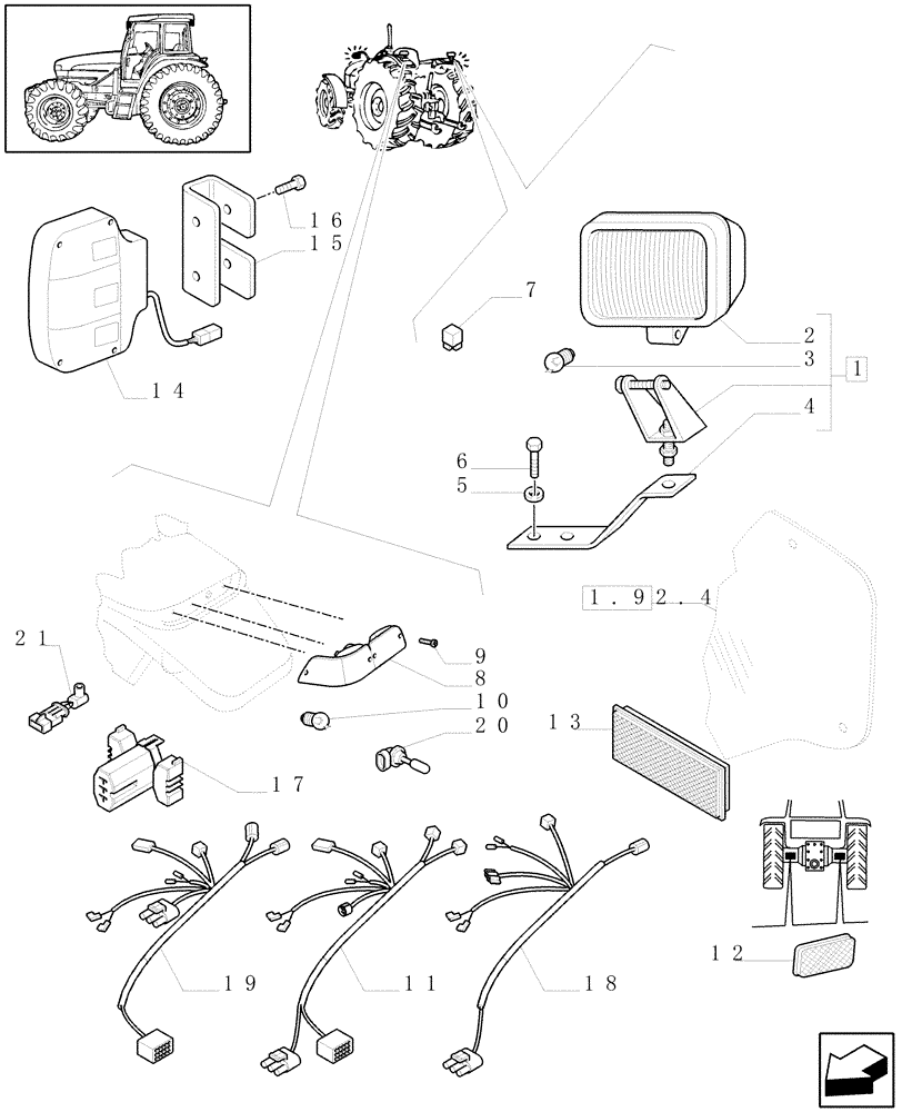 Схема запчастей Case IH MXU115 - (1.75.6[03]) - REAR LIGHT - C5060 (06) - ELECTRICAL SYSTEMS