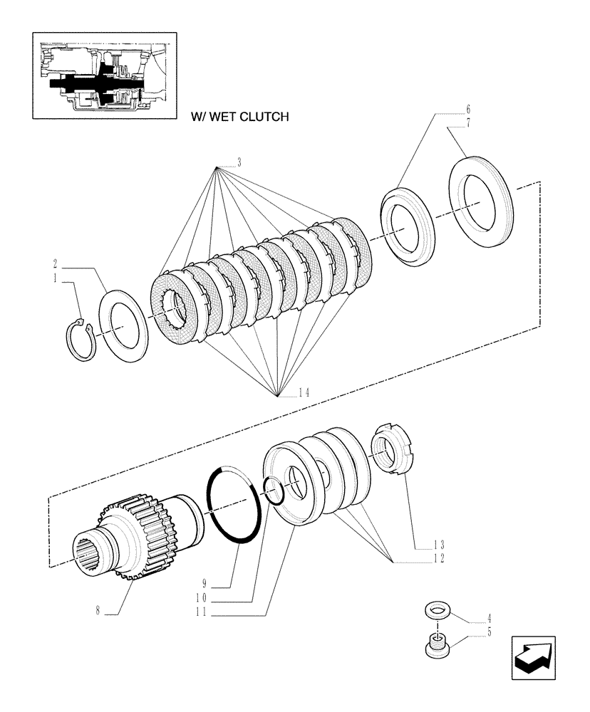 Схема запчастей Case IH MXU100 - (1.33.3/02[02]) - (VAR.163) DIFFERENTIAL LOCK FOR NON-STRENGTHENED WHEEL AXLE - TRANSMISSION GEARINGS (04) - FRONT AXLE & STEERING