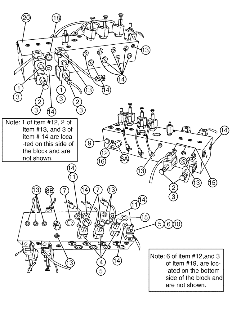 Схема запчастей Case IH 437 - (07-014) - VALVE BLOCK, DOUBLE BIN Hydraulic Components