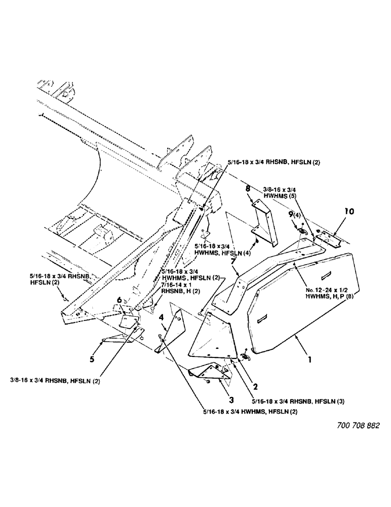 Схема запчастей Case IH 8830 - (26) - SHIELDS ASSEMBLY, LEFT (58) - ATTACHMENTS/HEADERS