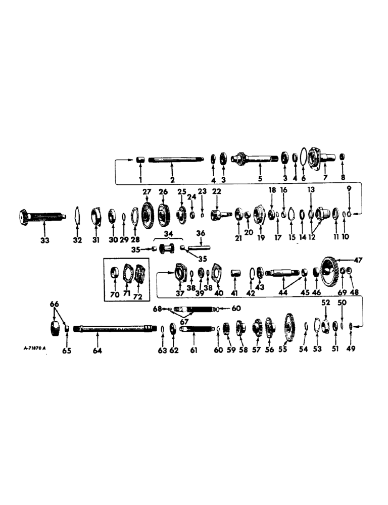 Схема запчастей Case IH 606 - (104) - REAR FRAME AND DRIVING MECHANISMS, TRANSMISSION AND POWER TAKE-OFF DRIVE Rear Frame & Driving Mechanisms