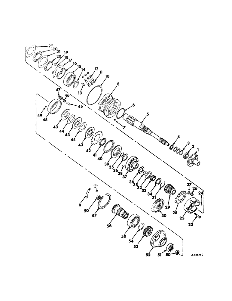 Схема запчастей Case IH 706 - (B-13) - POWER TRAIN, TORQUE AMPLIFIER (03) - POWER TRAIN