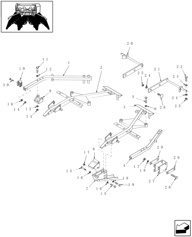 Схема запчастей Case IH HDX3R - (20.10) - ROW UNIT, FRAME (58) - ATTACHMENTS/HEADERS