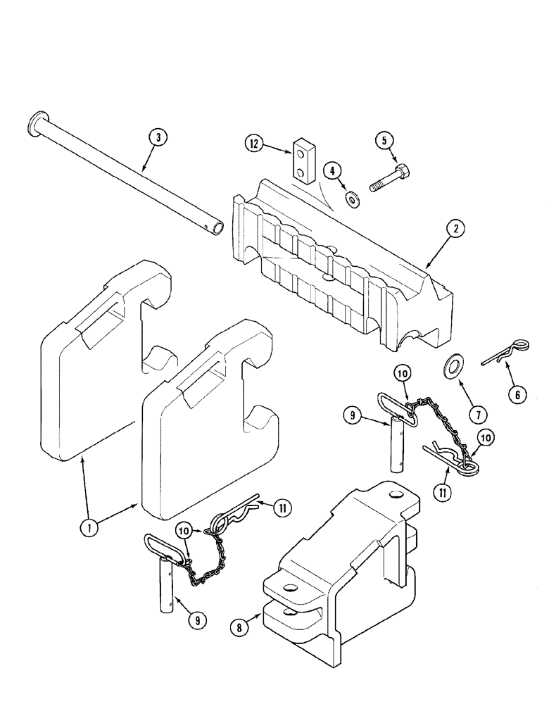 Схема запчастей Case IH C70 - (09-01) - FRONT END WEIGHTS (09) - CHASSIS/ATTACHMENTS