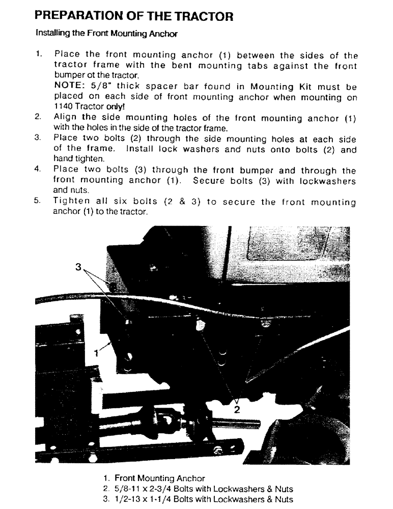 Схема запчастей Case IH ST54 - (05) - PREPARATION OF THE TRACTOR, CONTINUED, INSTALLING THE FRONT MOUNTING ANCHOR 