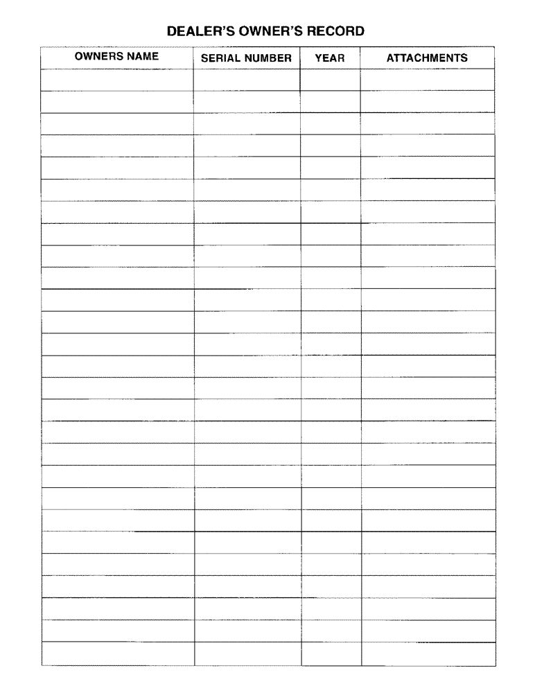 Схема запчастей Case IH 600 - (1-04) - DEALERS OWNERS RECORD (00) - PICTORIAL INDEX