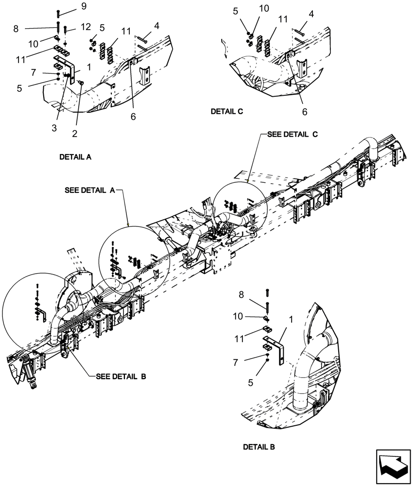 Схема запчастей Case IH 1250 - (80.150.20[02]) - BULK FILL - SEED HOSE BRACKETS - 16 ROW ASN Y9S007001 (80) - CROP STORAGE/UNLOADING