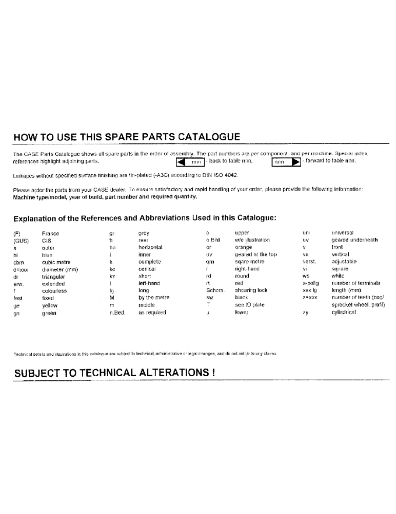 Схема запчастей Case IH PU3000 - (02) - HOW TO USE THIS SPARE PARTS CATALOG (00) - GENERAL & PICTORIAL INDEX