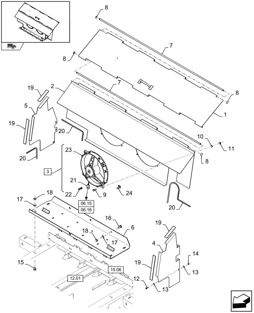 Схема запчастей Case IH LB333P - (15.09[01]) - KNOTTER FANS, CLEANING (15) - KNOTTER /WRAPPER