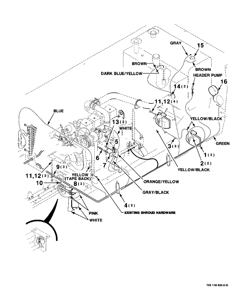 Схема запчастей Case IH 8840 - (04-012) - ENGINE WIRING ASSEMBLY (STARTER/ALTERNATOR) (55) - ELECTRICAL SYSTEMS