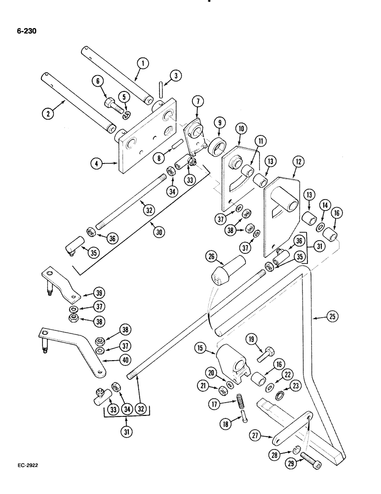 Схема запчастей Case IH 885 - (6-230) - TRANSMISSION SPEED SHIFT CONTROL, WITH CAB (06) - POWER TRAIN