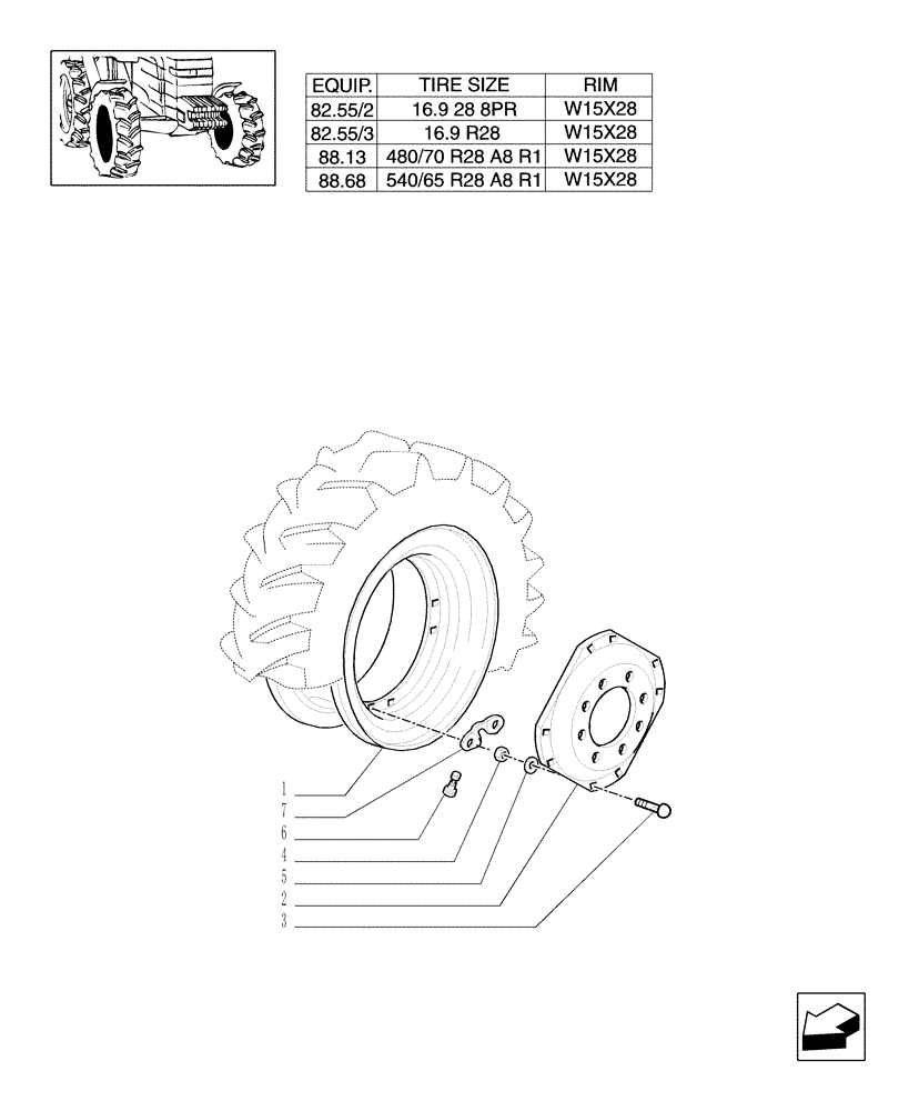 Схема запчастей Case IH MXM140 - (82.00[03]) - 4WD DRIVING WHEELS (11) - WHEELS/TRACKS